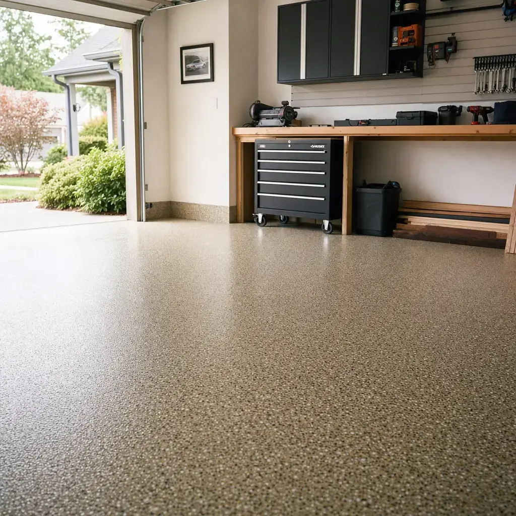 a flake epoxy garage floor