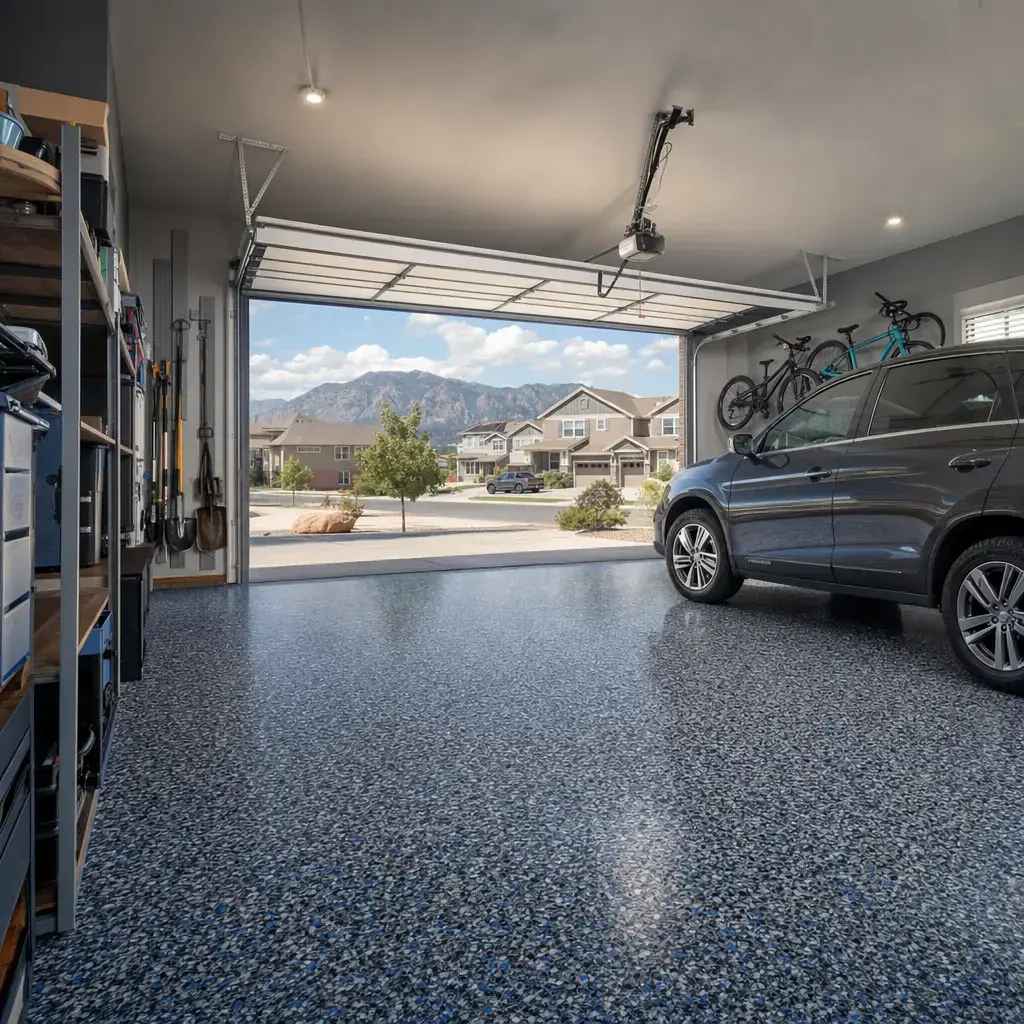 a finished epoxy garage floor