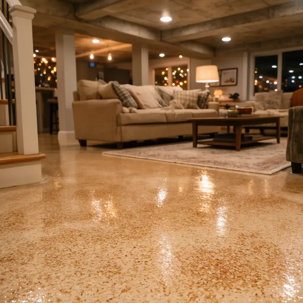 a residential flake epoxy floor